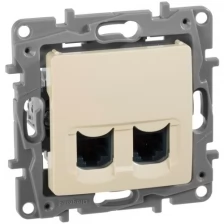 Legrand Etika Сл.кость Розетка компьютерная 2-ая RJ45, категория 5е UTP 672355