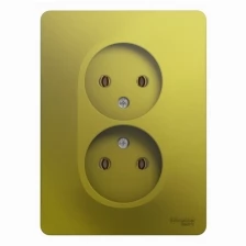 Розетка Schneider Electric GSL001020 GLOSSA, 16 А, зеленый